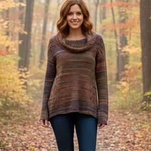 Royal Robbins Earthtone Multicolor Cowl Sweater